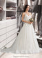 Pauline Ball-Gown/Princess V-neck Court Train Tulle Wedding Dress With Beading Sequins DKP0013779