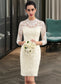 Aliyah Sheath/Column High Neck Knee-Length Lace Wedding Dress DKP0013781