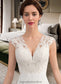 Charlee A-Line V-neck Sweep Train Chiffon Wedding Dress With Split Front DKP0013782