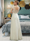 Karma A-Line V-neck Floor-Length Wedding Dress With Lace Beading Sequins DKP0013784