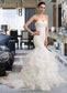 Brenna Trumpet/Mermaid Sweetheart Sweep Train Organza Lace Wedding Dress DKP0013786