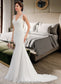 Hana Trumpet/Mermaid V-neck Court Train Chiffon Wedding Dress DKP0013788