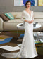 Minnie Trumpet/Mermaid V-neck Chapel Train Chiffon Wedding Dress With Beading Sequins DKP0013795