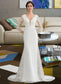 Minnie Trumpet/Mermaid V-neck Chapel Train Chiffon Wedding Dress With Beading Sequins DKP0013795