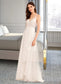 Paisley A-Line V-neck Floor-Length Wedding Dress With Sequins DKP0013797