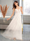 Paisley A-Line V-neck Floor-Length Wedding Dress With Sequins DKP0013797