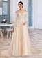 Nadine Ball-Gown/Princess Illusion Chapel Train Wedding Dress With Sequins DKP0013798