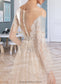 Nadine Ball-Gown/Princess Illusion Chapel Train Wedding Dress With Sequins DKP0013798