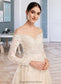 Nadine Ball-Gown/Princess Illusion Chapel Train Wedding Dress With Sequins DKP0013798