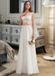 Rylee A-Line Scoop Neck Floor-Length Chiffon Wedding Dress With Beading Sequins DKP0013799