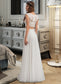 Rylee A-Line Scoop Neck Floor-Length Chiffon Wedding Dress With Beading Sequins DKP0013799