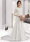 Neveah A-Line Scoop Neck Court Train Chiffon Wedding Dress With Beading DKP0013800