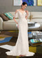 Lauretta Trumpet/Mermaid V-neck Chapel Train Wedding Dress With Beading Sequins DKP0013802