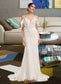 Lauretta Trumpet/Mermaid V-neck Chapel Train Wedding Dress With Beading Sequins DKP0013802