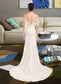 Lauretta Trumpet/Mermaid V-neck Chapel Train Wedding Dress With Beading Sequins DKP0013802