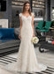 Aleena Trumpet/Mermaid V-neck Court Train Lace Wedding Dress DKP0013804