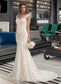 Aleena Trumpet/Mermaid V-neck Court Train Lace Wedding Dress DKP0013804