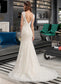 Aleena Trumpet/Mermaid V-neck Court Train Lace Wedding Dress DKP0013804