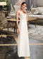 Michaelia Sheath/Column V-neck Court Train Wedding Dress With Sequins DKP0013807