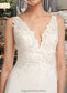 Michaelia Sheath/Column V-neck Court Train Wedding Dress With Sequins DKP0013807