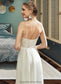 Eloise A-Line V-neck Floor-Length Wedding Dress With Lace Split Front DKP0013815