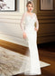 Phoenix Trumpet/Mermaid V-neck Sweep Train Stretch Crepe Wedding Dress With Beading Sequins DKP0013816