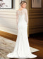 Phoenix Trumpet/Mermaid V-neck Sweep Train Stretch Crepe Wedding Dress With Beading Sequins DKP0013816