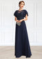 Delilah A-Line Scoop Neck Floor-Length Chiffon Lace Mother of the Bride Dress With Sequins DK126P0014857