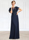 Delilah A-Line Scoop Neck Floor-Length Chiffon Lace Mother of the Bride Dress With Sequins DK126P0014857