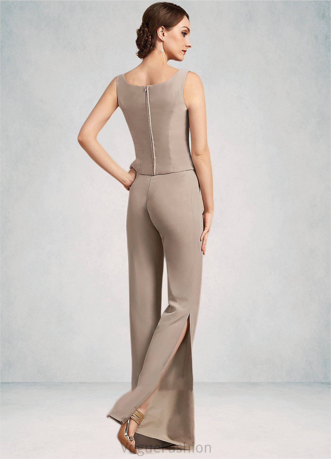 Rosemary Jumpsuit/Pantsuit Scoop Neck Floor-Length Chiffon Mother of the Bride Dress DK126P0014864