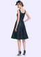 Sadie A-Line Square Neckline Knee-Length Satin Mother of the Bride Dress With Appliques Lace DK126P0014877