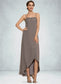 Asia A-Line Square Neckline Asymmetrical Chiffon Mother of the Bride Dress With Appliques Lace Sequins DK126P0014888