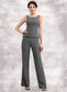 Vivian Jumpsuit/Pantsuit Scoop Neck Ankle-Length Chiffon Mother of the Bride Dress DK126P0014890