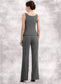 Vivian Jumpsuit/Pantsuit Scoop Neck Ankle-Length Chiffon Mother of the Bride Dress DK126P0014890