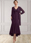 Nathalia Trumpet/Mermaid V-neck Asymmetrical Chiffon Mother of the Bride Dress With Lace Beading Sequins DK126P0014902