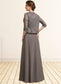 Haley A-Line Square Neckline Floor-Length Chiffon Lace Mother of the Bride Dress DK126P0014904