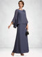 Rayne A-Line Scoop Neck Ankle-Length Chiffon Mother of the Bride Dress With Flower(s) DK126P0014908