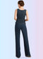 Kirsten Jumpsuit/Pantsuit Scoop Neck Floor-Length Chiffon Lace Mother of the Bride Dress With Beading Sequins DK126P0014910