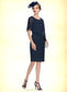 Madelyn Sheath/Column Scoop Neck Knee-Length Chiffon Mother of the Bride Dress With Ruffle DK126P0014913