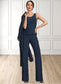 Hazel Jumpsuit/Pantsuit Scoop Neck Floor-Length Chiffon Mother of the Bride Dress DK126P0014914