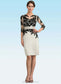 Una Sheath/Column Scoop Neck Knee-Length Satin Lace Mother of the Bride Dress With Beading Sequins DK126P0014916