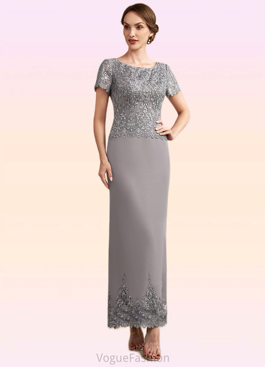 Leah Sheath/Column Scoop Neck Ankle-Length Chiffon Lace Mother of the Bride Dress With Sequins DK126P0014922