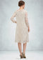 Alexa Sheath/Column V-neck Knee-Length Chiffon Lace Mother of the Bride Dress With Bow(s) DK126P0014924