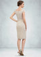 Alexa Sheath/Column V-neck Knee-Length Chiffon Lace Mother of the Bride Dress With Bow(s) DK126P0014924