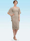 Brittany Sheath/Column V-neck Knee-Length Chiffon Lace Mother of the Bride Dress With Cascading Ruffles DK126P0014925