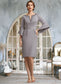 Joyce Sheath/Column V-neck Knee-Length Stretch Crepe Mother of the Bride Dress With Beading DK126P0014928