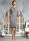 Joyce Sheath/Column V-neck Knee-Length Stretch Crepe Mother of the Bride Dress With Beading DK126P0014928