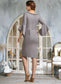 Joyce Sheath/Column V-neck Knee-Length Stretch Crepe Mother of the Bride Dress With Beading DK126P0014928