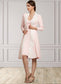 Pru Sheath/Column V-neck Knee-Length Stretch Crepe Mother of the Bride Dress DK126P0014933