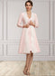 Pru Sheath/Column V-neck Knee-Length Stretch Crepe Mother of the Bride Dress DK126P0014933